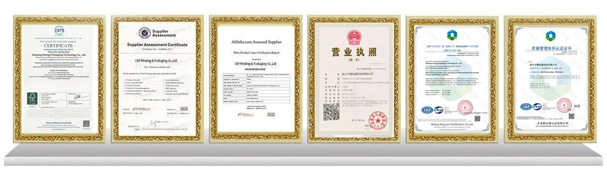 Factory & Trust certificate zy packagingbox