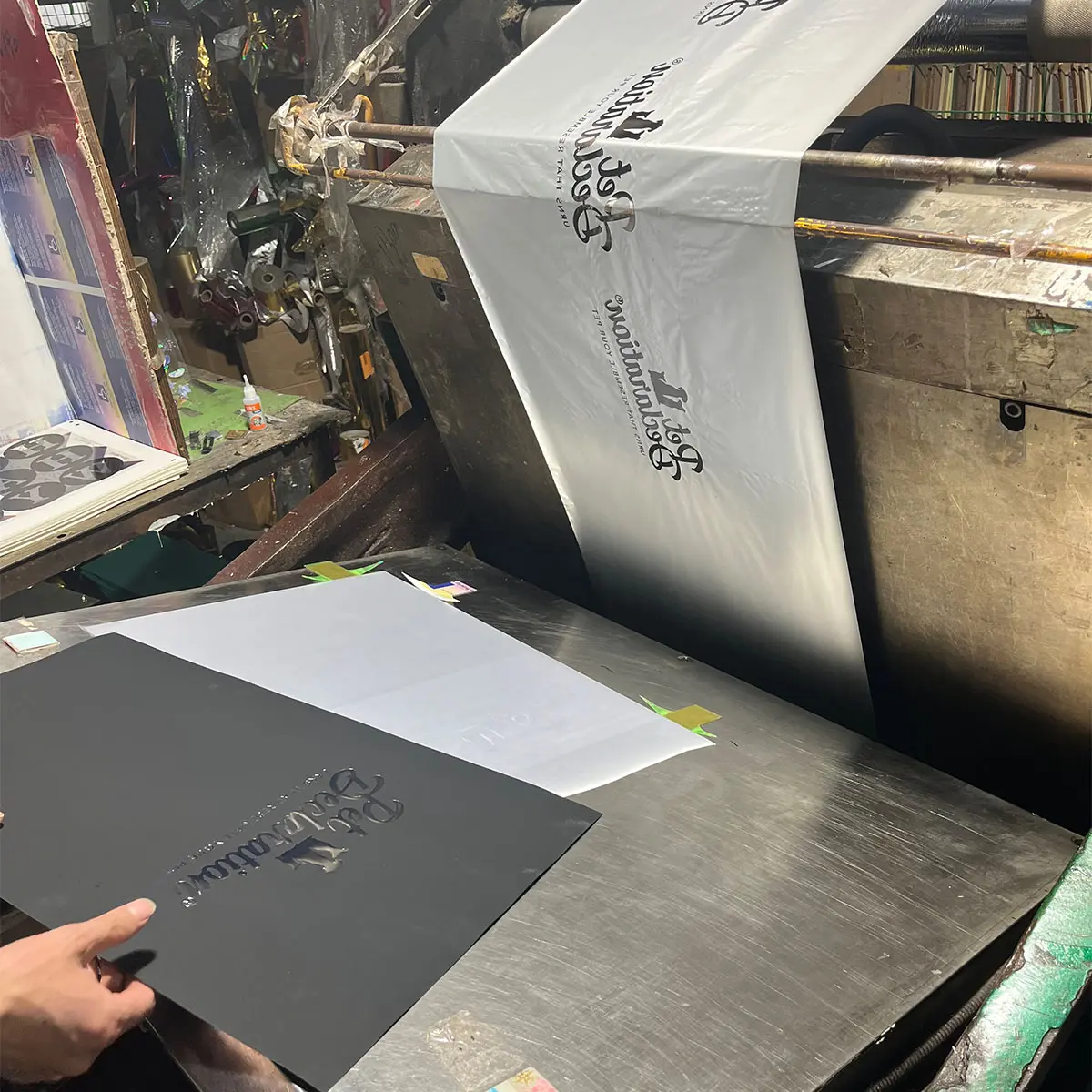 Silver hot stamping logo on premium black soft-touch paper gift box by ZY Pack.