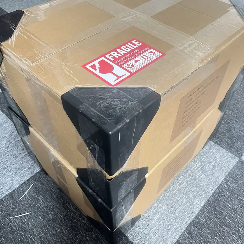 Bulk order of gift boxes stacked on a heavy-duty pallet, reinforced with plastic corner protectors and industrial-grade stretch wrap for international sea freight.