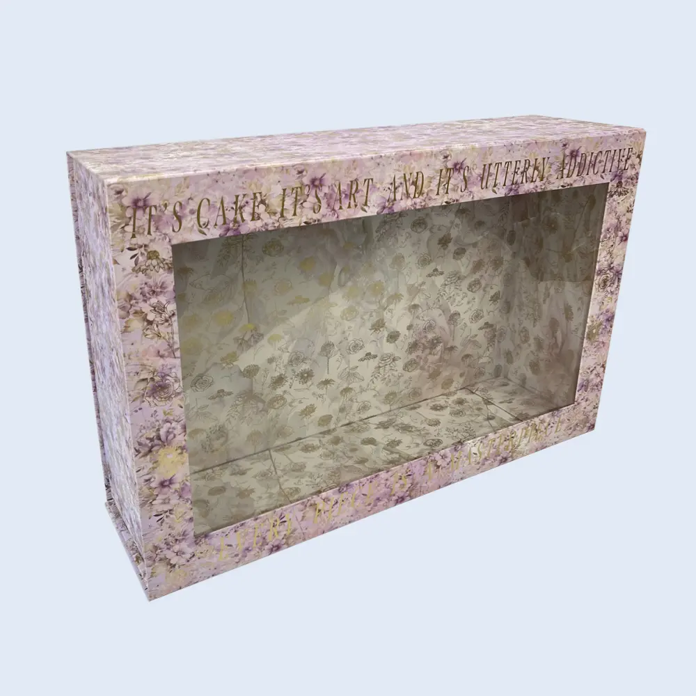 Giant large foldable gift box (OS18) with clear window for floral display and gift hampers, premium boutique-style rigid folding structure.