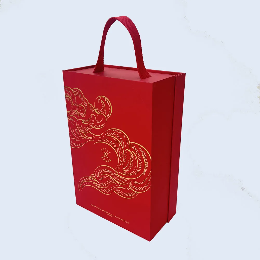 lafite rothschild red wine gift box with handle zypack