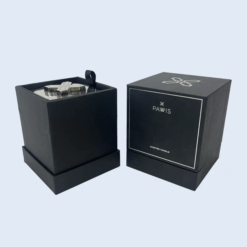 luxury black card scented candle shoulder gift box