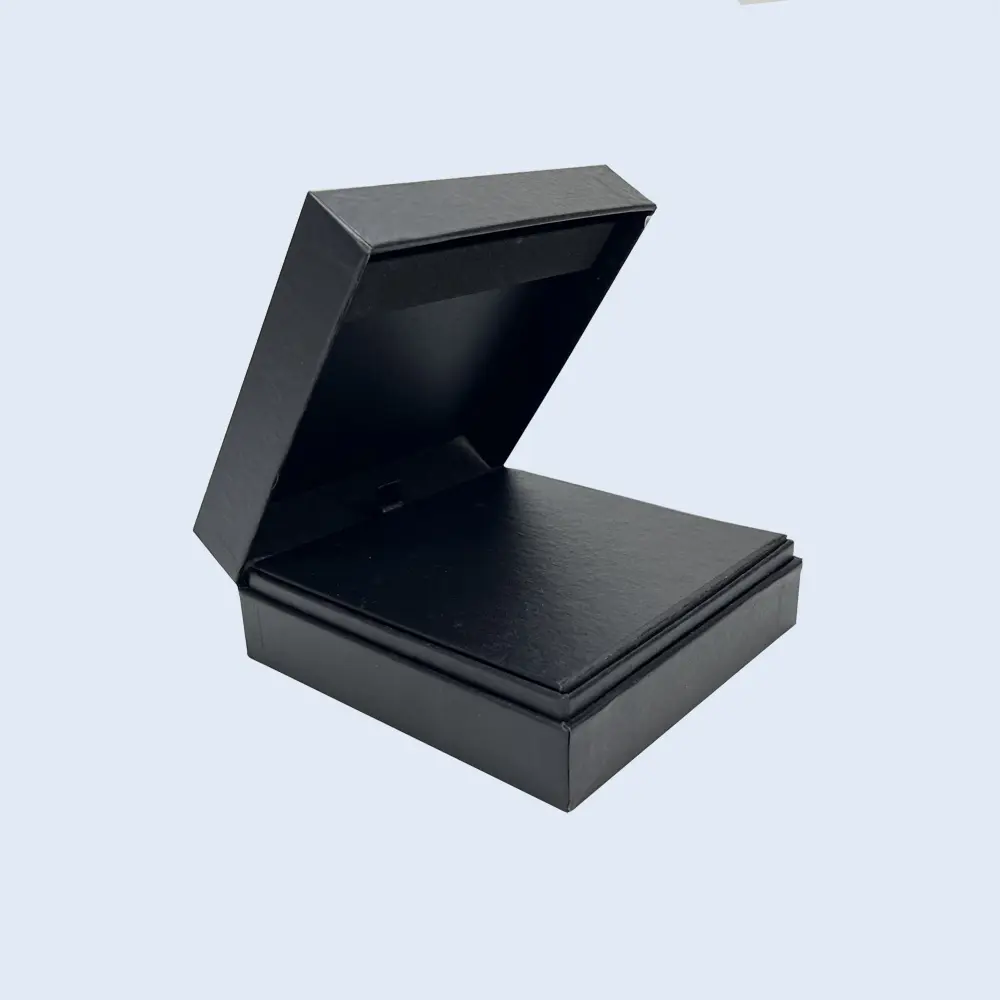 luxury black clamshell rigid box manufacturer wenzhou