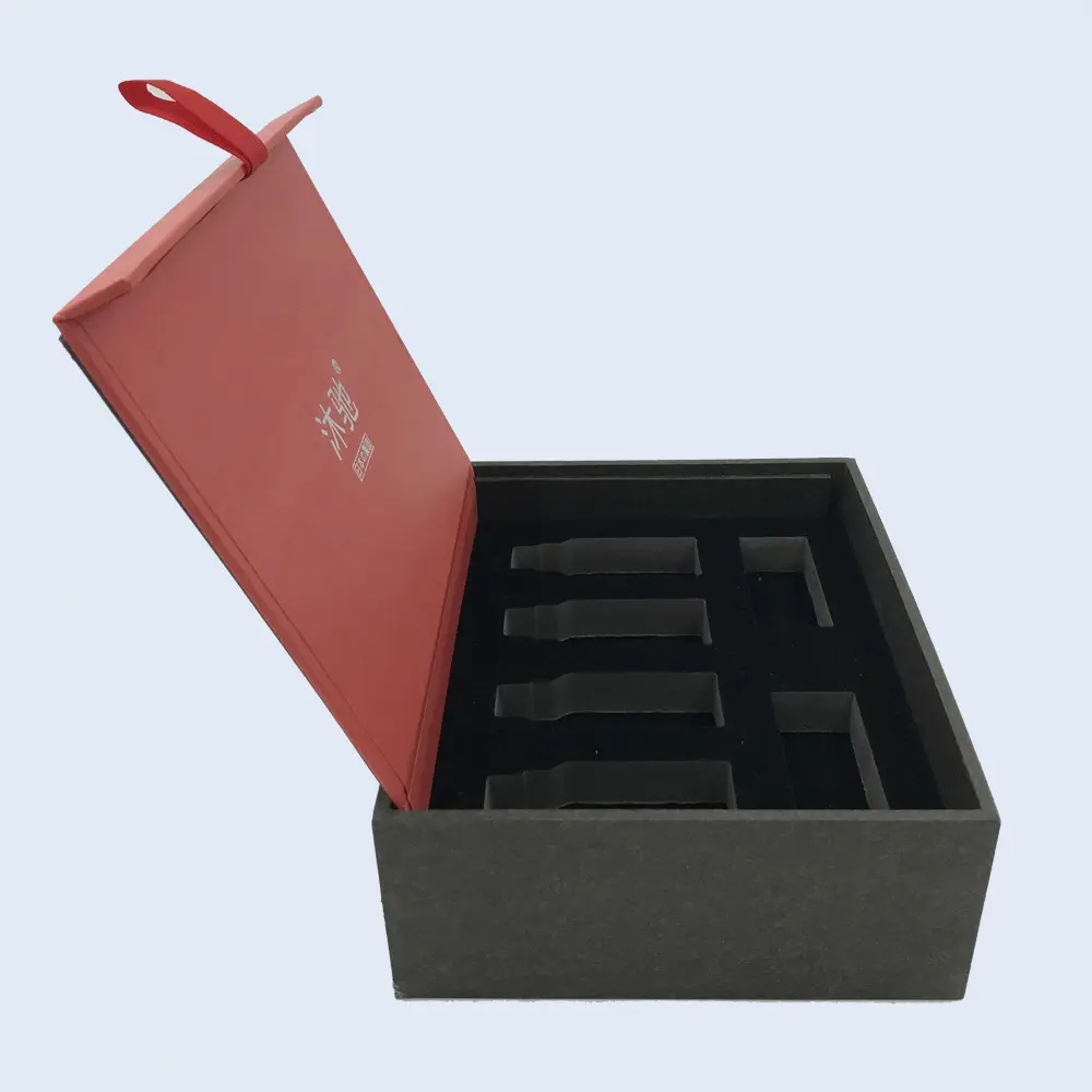 luxury ribbon magnetic gift box foam insert wenzhou zypack m17