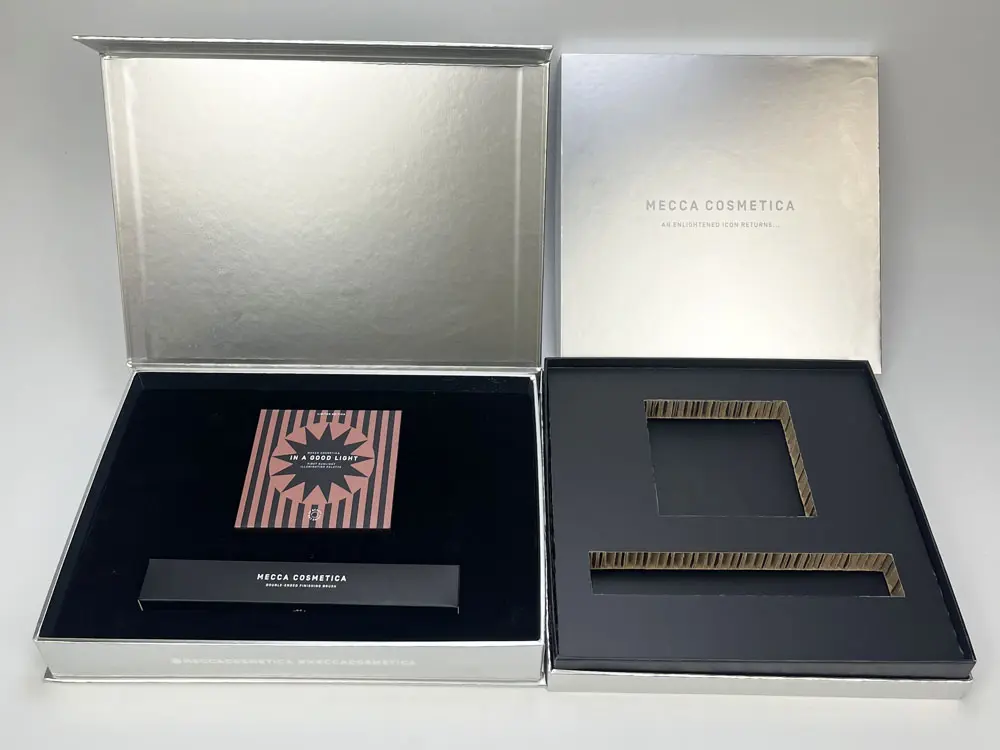 Sustainable & Plastic-Free Packaging plastic free silver rigid skincare box honeycomb insert zypack